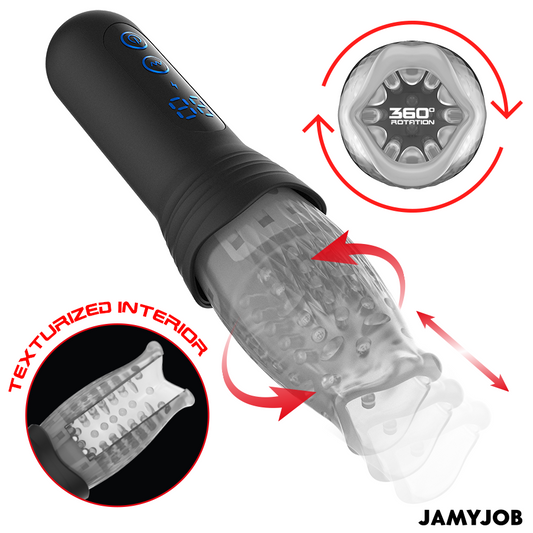BLOW-R MASTURBATOR WITH THRUSTING AND ROTATION