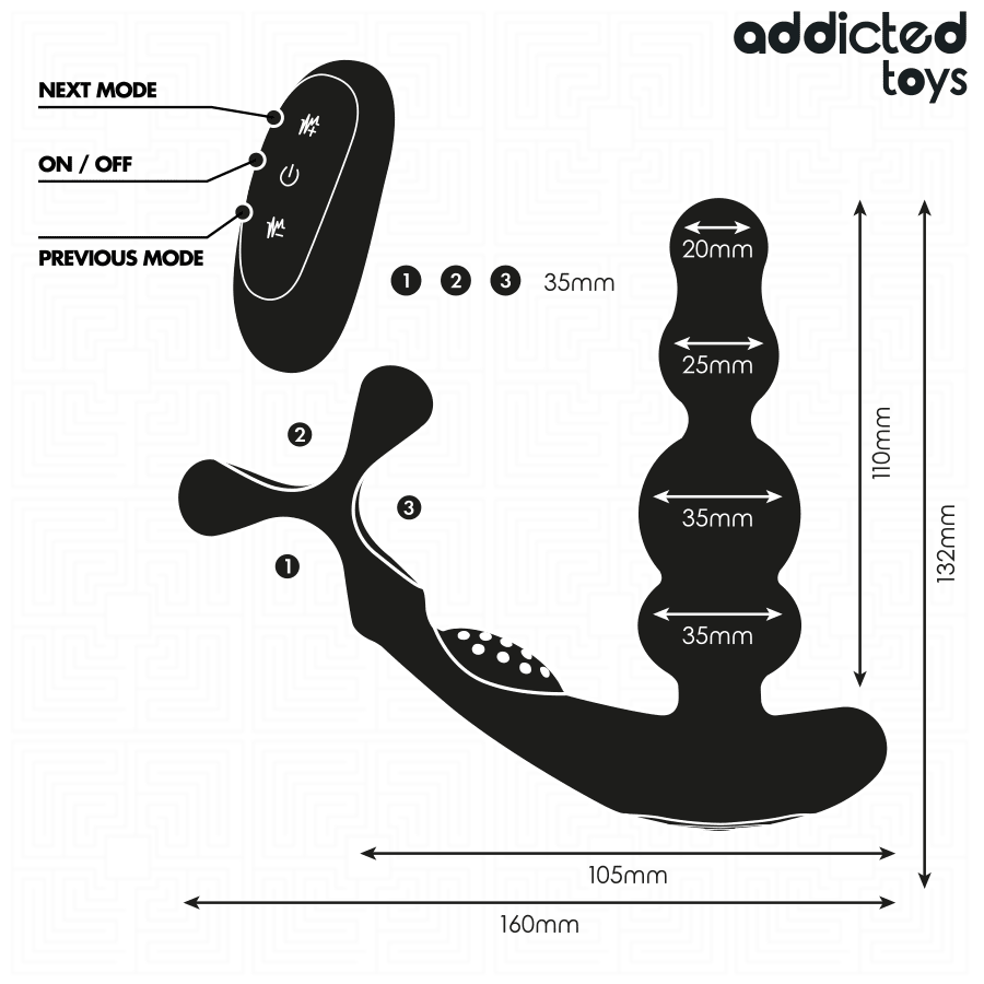 ADDICTED TOYS ROTATING REMOTE CONTROL PROSTATE MASSAGER - LuvMechanics