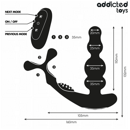 ADDICTED TOYS ROTATING REMOTE CONTROL PROSTATE MASSAGER - LuvMechanics