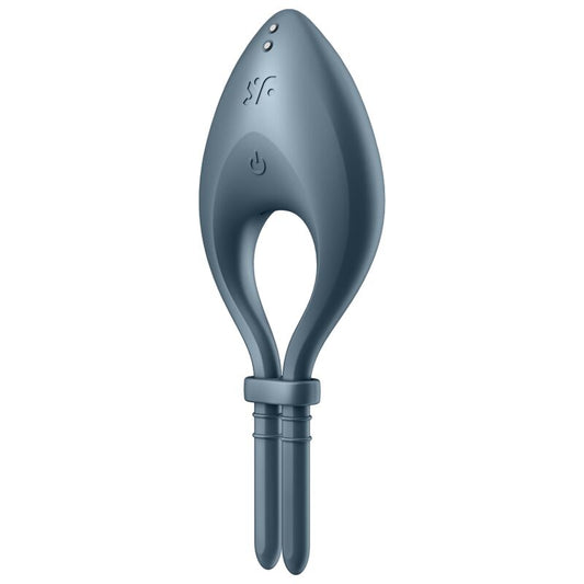 SATISFYER BULLSEYE RING VIBRATOR APP (grey) - LuvMechanics