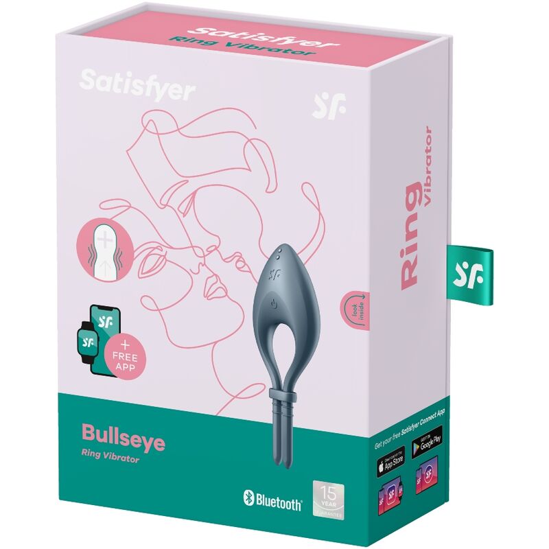 SATISFYER BULLSEYE RING VIBRATOR APP (grey) - LuvMechanics
