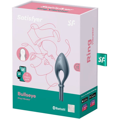 SATISFYER BULLSEYE RING VIBRATOR APP (grey) - LuvMechanics