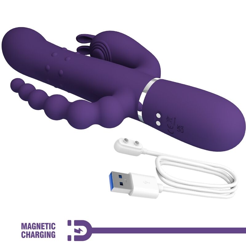 PRETTY LOVE CAMMY TRIPLE VIBRATOR 4 IN 1 (purple) - LuvMechanics