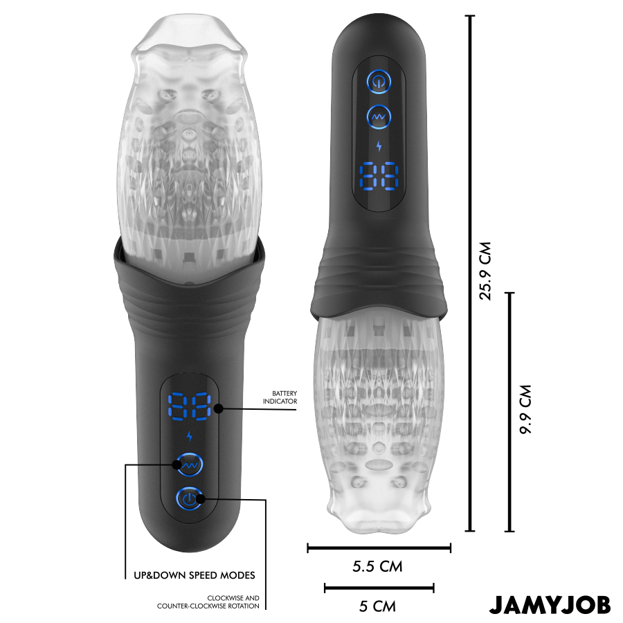 BLOW-R MASTURBATOR WITH THRUSTING AND ROTATION