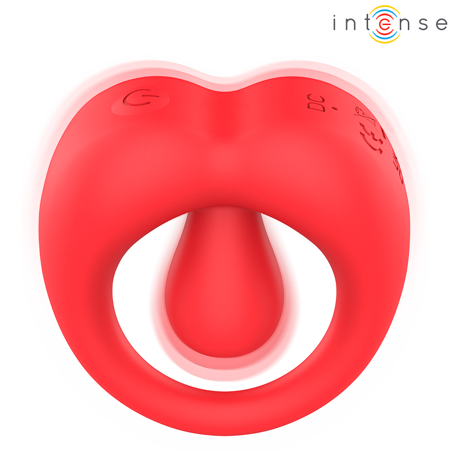 RUSSELL VIBRATING PENIS RING WITH CLITORIS STIMULATION RED