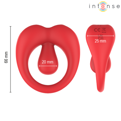 RUSSELL VIBRATING PENIS RING WITH CLITORIS STIMULATION RED