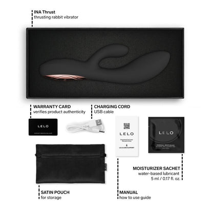 INA THRUST RABBIT THRUSTING VIBRATOR BLACK