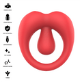 RUSSELL VIBRATING PENIS RING WITH CLITORIS STIMULATION RED