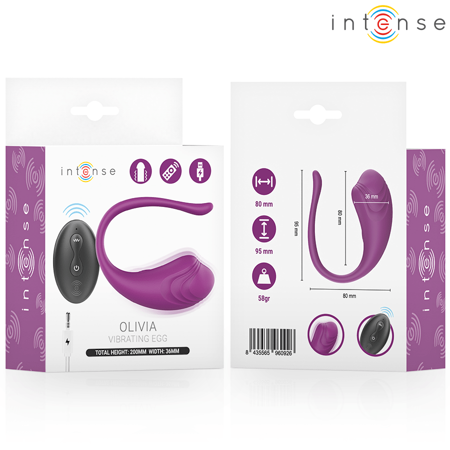 INTENSE REMOTE CONTROL INTENSE - OLIVIA PURPLE VIBRATING EGG WITH REMOTE CONTROL - LuvMechanics