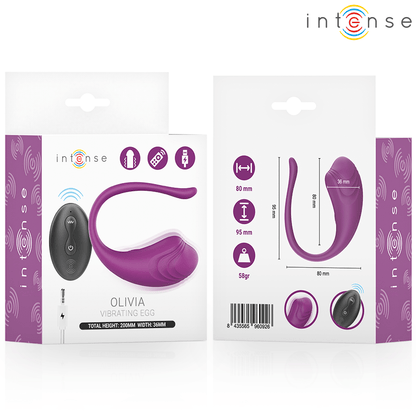 INTENSE REMOTE CONTROL INTENSE - OLIVIA PURPLE VIBRATING EGG WITH REMOTE CONTROL - LuvMechanics