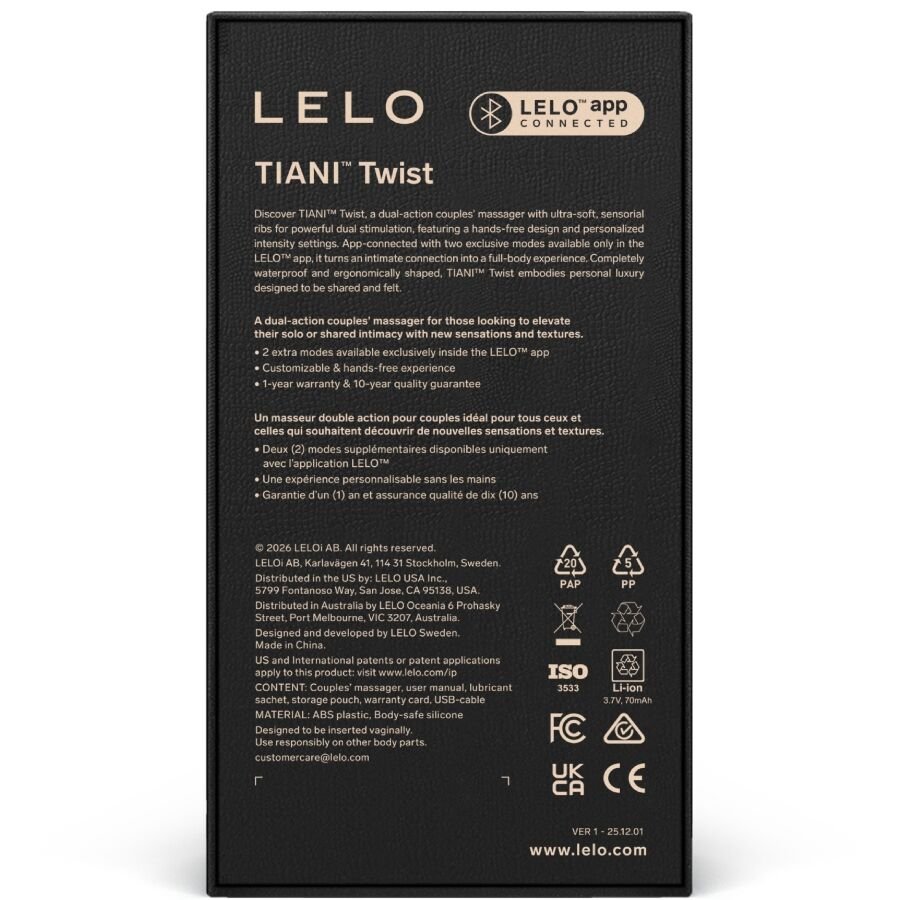 LELO TIANI TWIST COUPLES VIBRATOR - LuvMechanics