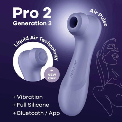 SATISFYER PRO 2 GENERACIÓN 3 AIR PULSE TECH VIBRATOR (lilac) - LuvMechanics