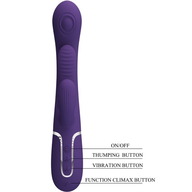PRETTY LOVE SHANIA TRIPLE RABBIT VIBRATOR (purple) - LuvMechanics