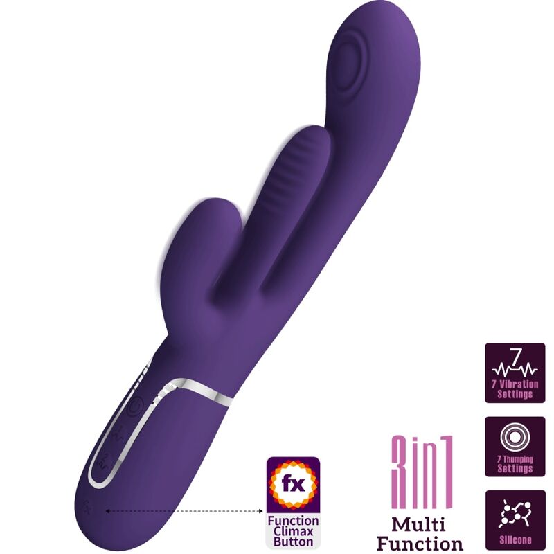 PRETTY LOVE SHANIA TRIPLE RABBIT VIBRATOR (purple) - LuvMechanics