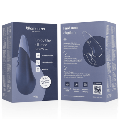 WOMANIZER VIBE LAY-ON SILENT VIBRATOR (dark blue) - LuvMechanics