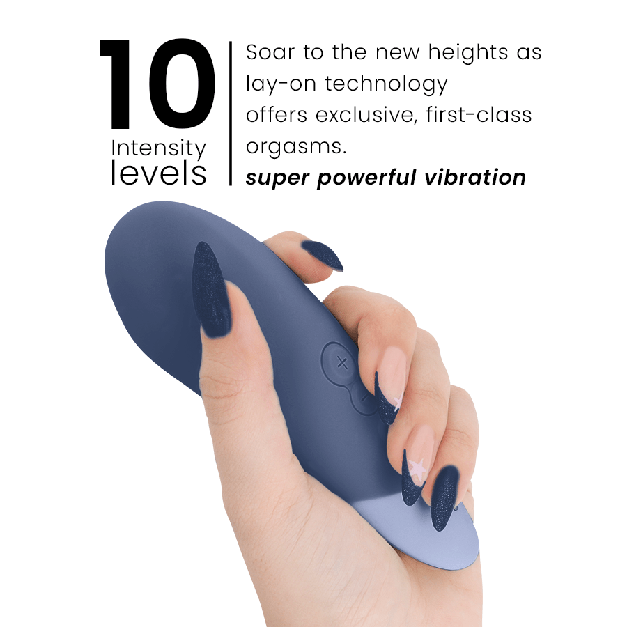 WOMANIZER VIBE LAY-ON SILENT VIBRATOR (dark blue) - LuvMechanics
