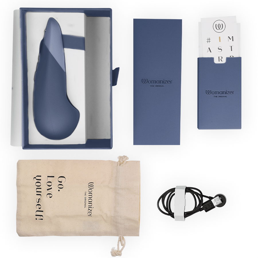 WOMANIZER VIBE LAY-ON SILENT VIBRATOR (dark blue) - LuvMechanics