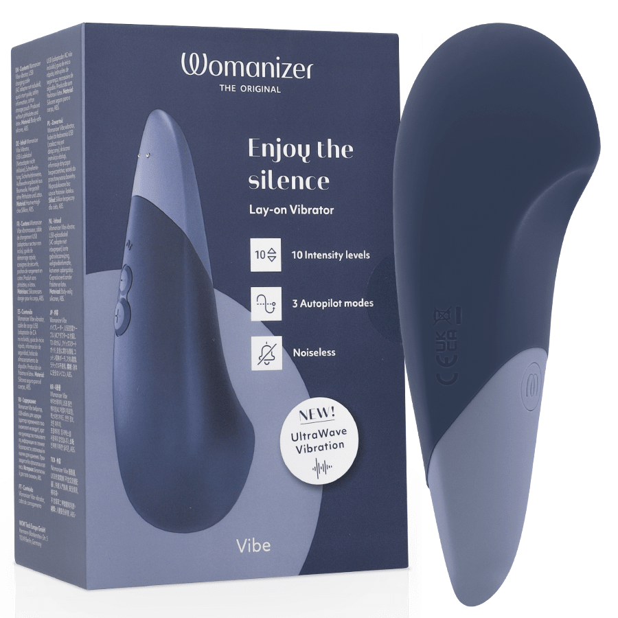 WOMANIZER VIBE LAY-ON SILENT VIBRATOR (dark blue) - LuvMechanics