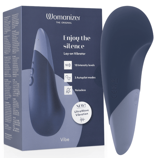 WOMANIZER VIBE LAY-ON SILENT VIBRATOR (dark blue) - LuvMechanics
