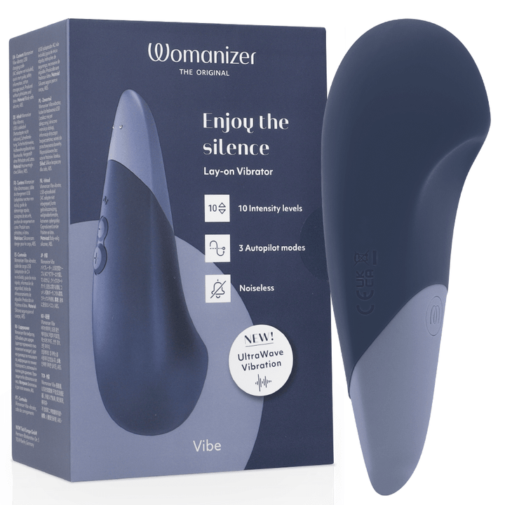WOMANIZER VIBE LAY-ON SILENT VIBRATOR (dark blue) - LuvMechanics